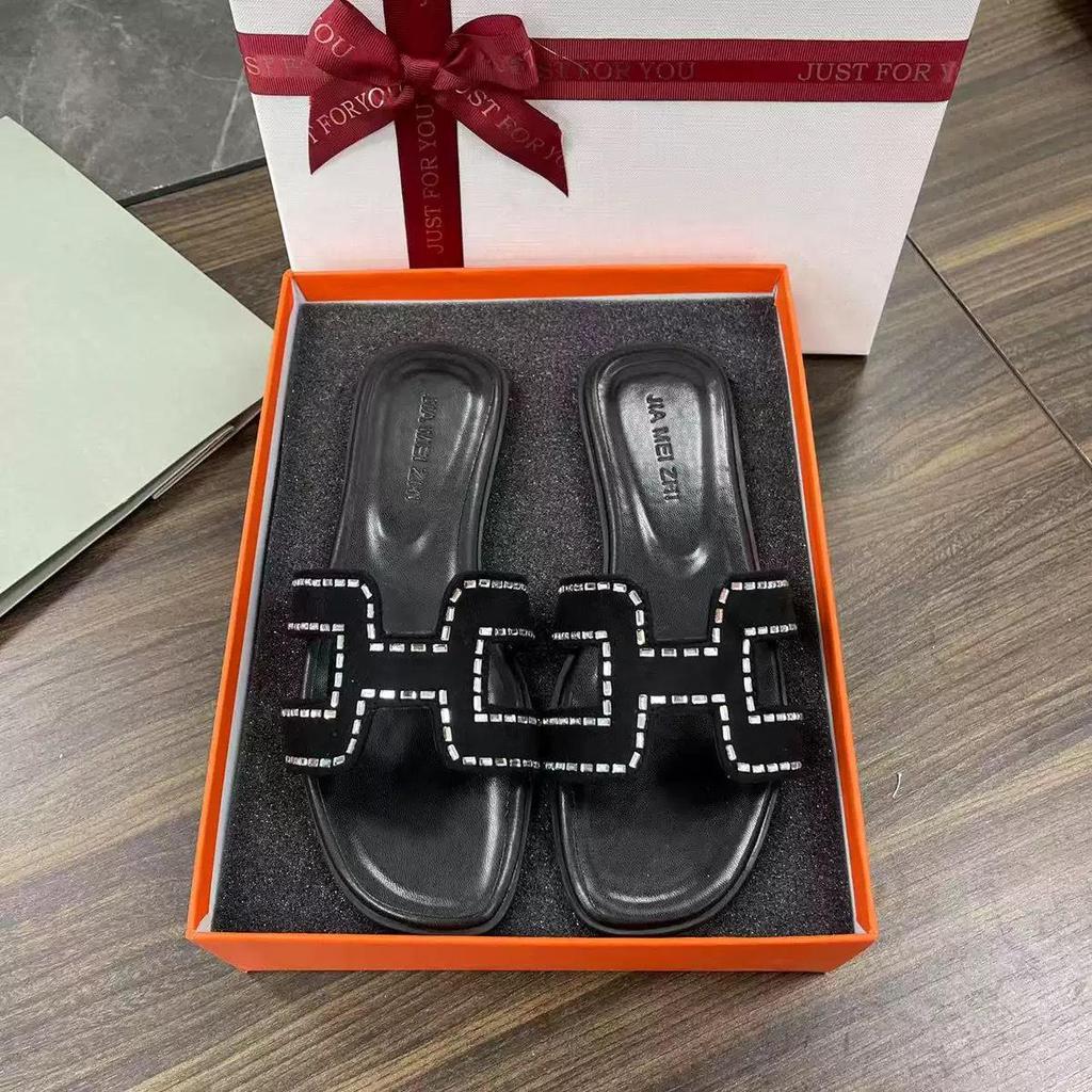 Sommer 2025 Damen Strass Flache Pantoletten – Stilvolle, lässige Einriemen-Sandalen für den Außenbereich.