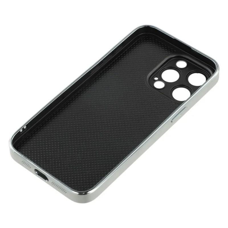 For iPhone 14 Pro Case WANLONFENG Electroplated Epoxy TPU+Acrylic Phone Cover with Tempered Glass