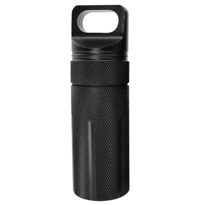 Aluminum Alloy Airtight Pill Container Bottle Portable Outdoor Edc Single Chamber Capsule Holder Waterproof Medicine Case Box