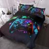 Nenon Game Joystick Bedding Set 3 Piece Retro Gamer Comforter/Quilt Cover Set Digital Geometric Hexagon Duvet Cover Set