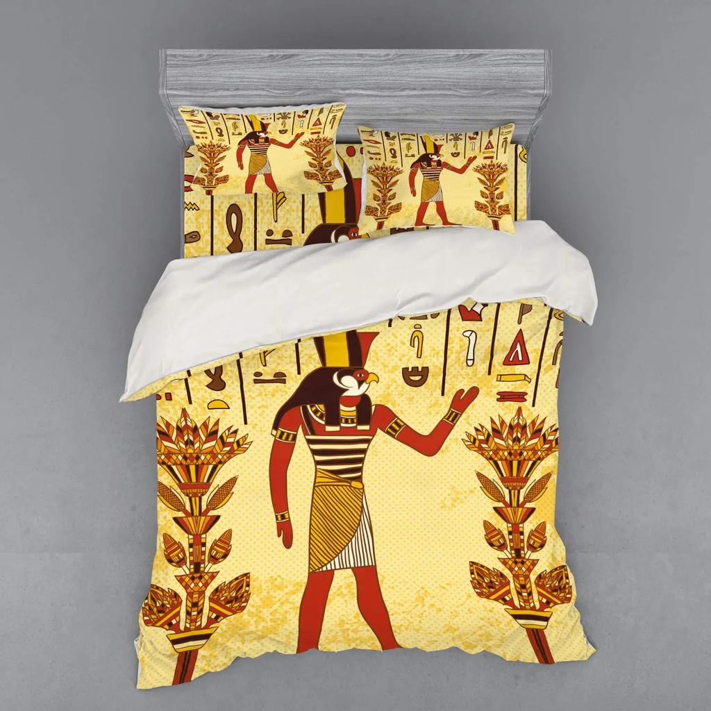 Egyptian Themed Duvet Cover Sets For Teens Adults Quilt Covers Lightweight Down Room Decor 2 Pillowcases 1 Duvet Cover No Quilt