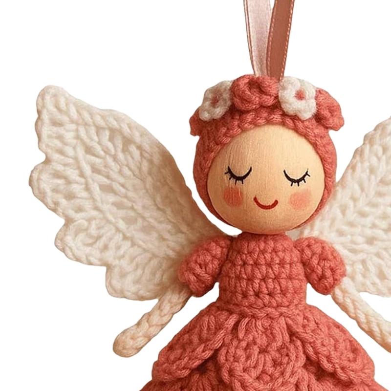 Crochet Christmas Angel Ornament Set For Beginner Adult Handmade Craft With Step-by-Step Tutorial Instruction Hook Yarn