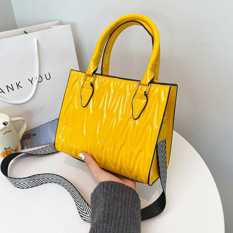 New Women's Shoulder Handbag Fashion Solid Color Casual Wide Shoulder Strap Crossbody Bag PU Large Capacity Ladies Pack