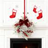 Christmas Wreath Red Bow Berry Artificial Pine Wreath For Window Door Cabinet Fireplace Christmas Decoration Festive Home Decor