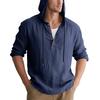 Herren Langarm-Leinenhemden, Kapuzen-Freizeit-T-Shirts und Sweatshirts in lockerem Schnitt
