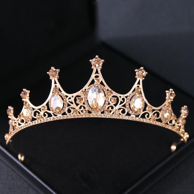Baroque Vintage Crystal Rhinestone Tiaras And Crowns Diadems Headbands For Women Bride Wedding Hair Accessories Jewelry Band