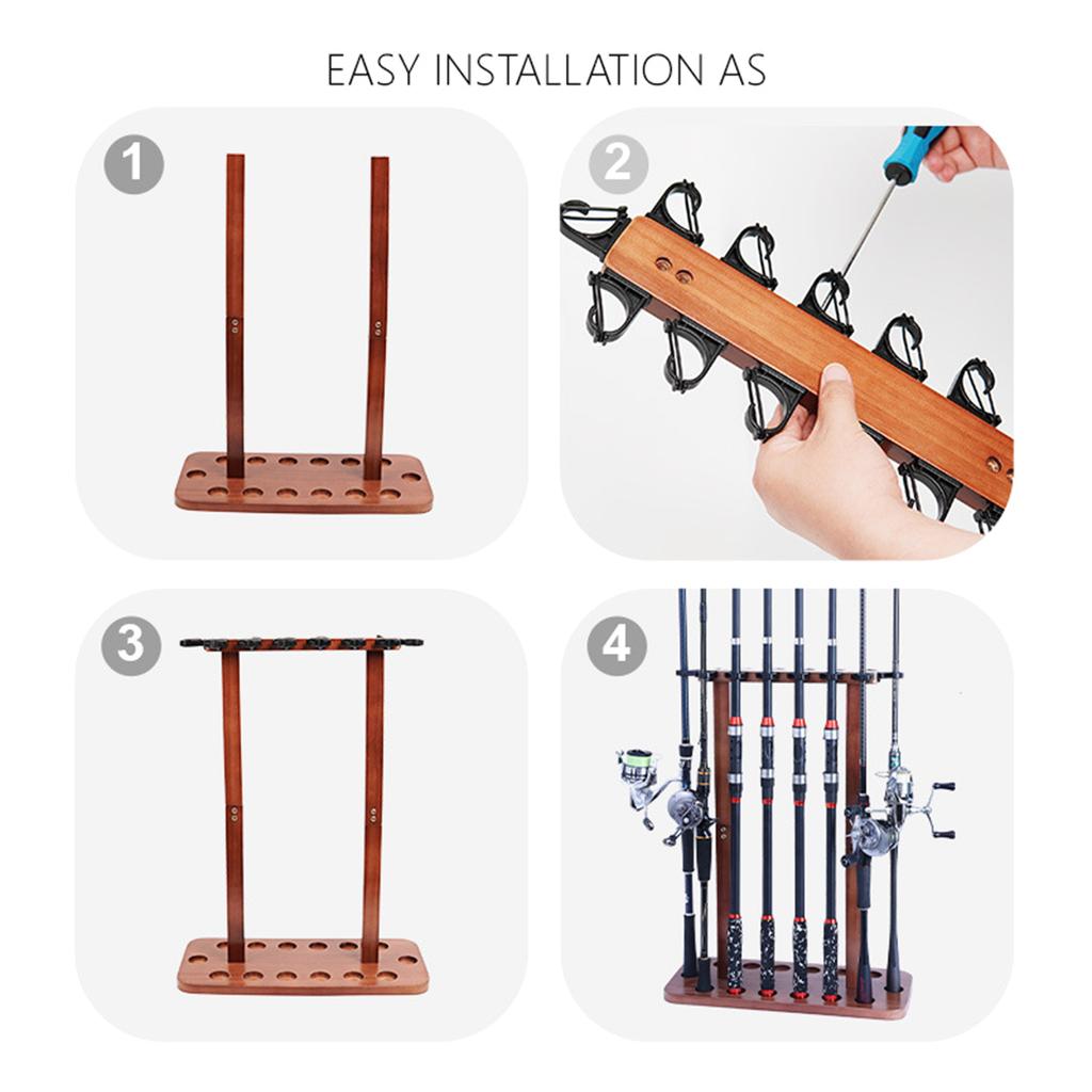 Gulvstativ Fiskestangstativ Vertikal Oppbevaringsholder Fiskestangstativ Holder 8/14 Stenger Fiskeutstyr Utstyr Organiserer