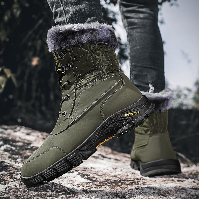 New Men's Snow Boots, Winter Cotton-lined Men's Boots, Casual Men's Shoes,Waterproof Ankle Boots,Outdoor Hiking Shoes,Snow Boots