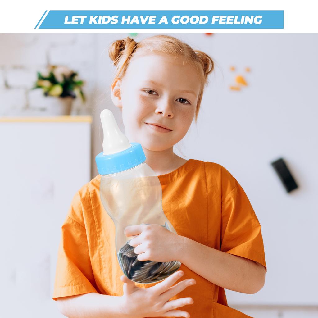 Legrační kojenecká lahev Prasátko Krásná pokladnička Potřeby Stolní ozdoba Dárek k narozeninám pro děti Modrá