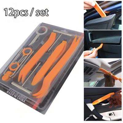12Pcs Car Hand Tool Car Audio Removal Tool Pry Bar Door Panel Removal Pry Board Interior Clip Rocker Crowbar Tool