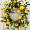 Artificial Lemon Peony Wreath Wall Hanging Decor Door Home Festival Party Decoration