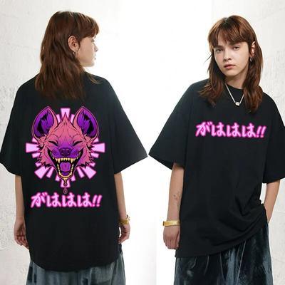 Anime Vaporwave Hyena Print Tričko GAHAHA Furry Wildlife Safari Tričko Unisex Dámské Harajuku Gothic Oversized trička Streetwear
