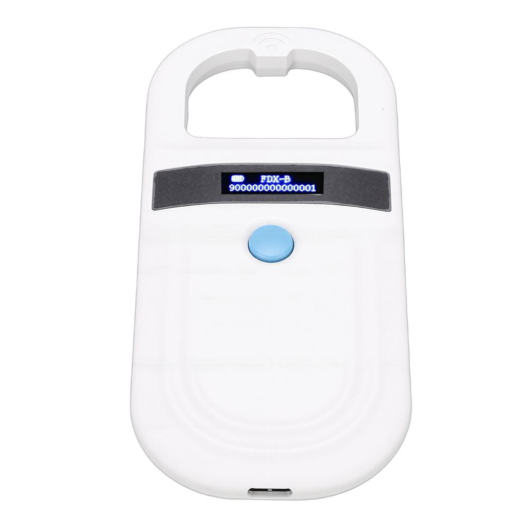 Pet Microchip Reader 128 Records Data Storage Animal ID Tag Handheld Scanner with OLED Display Screen Support for FDX B