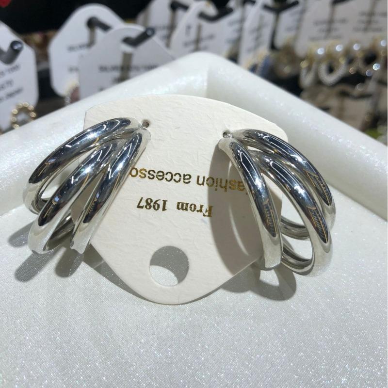 

Gold Color Hoop Earring for Woman Metal Elegant Vintage Geometric Statement Luxury Earrings Party Jewelry Gift срібний