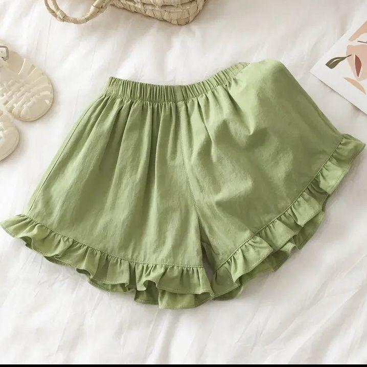 Baby Girls Suit Summer Lightweight Breathable Fashion Korean Solid Color Shorts+floral Suspenders Two-piece Set