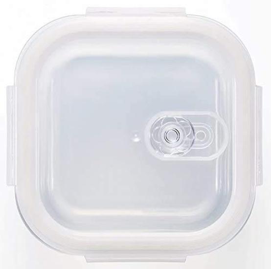 Adelia Cook Lock Square Food Storage Glass with Set of Microwave Safe Containers, Heat-Resistant 4-Sided Lock, 500ml, 2,