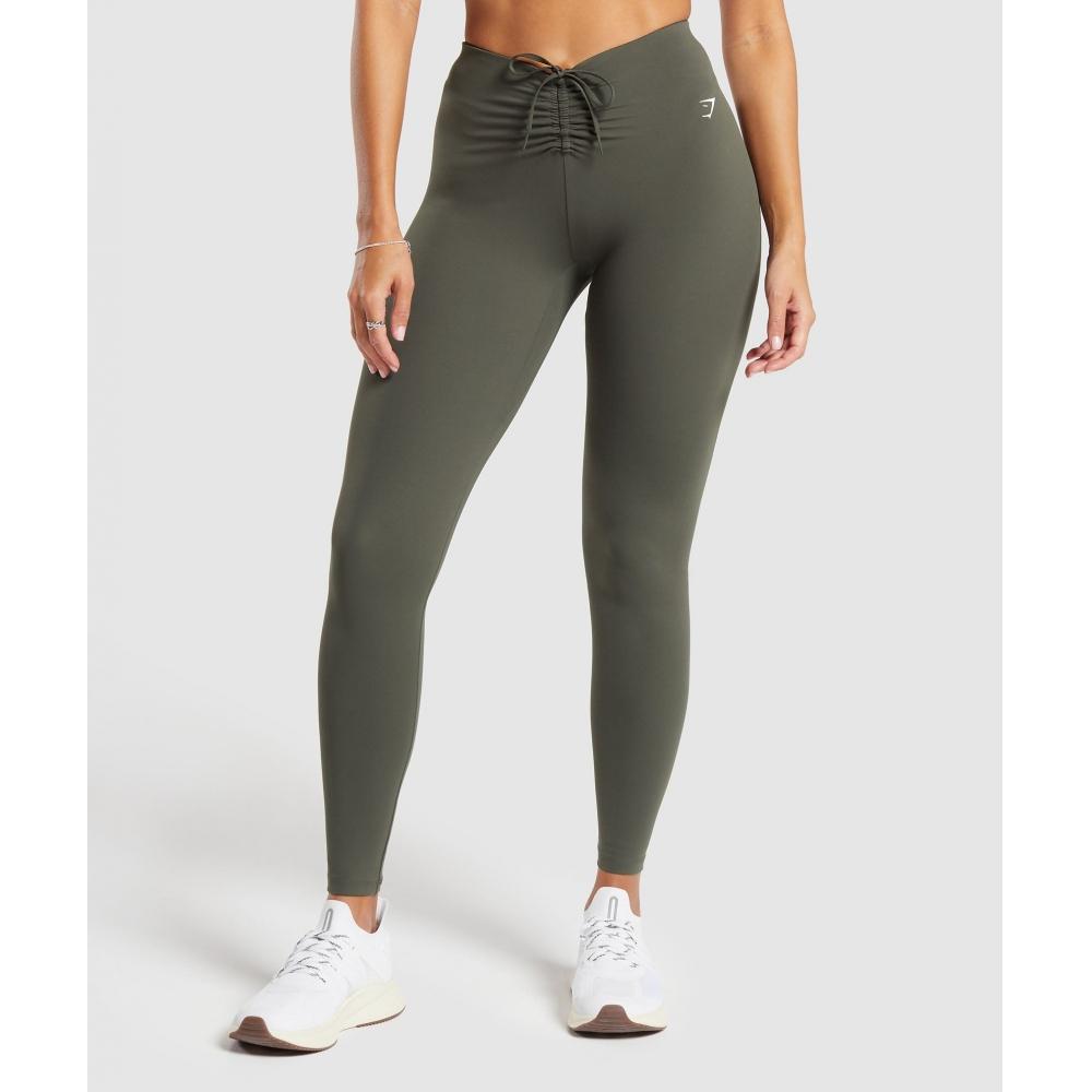 

GYMSHARK Ruche Leggings Strength Green B6A9D ECJH