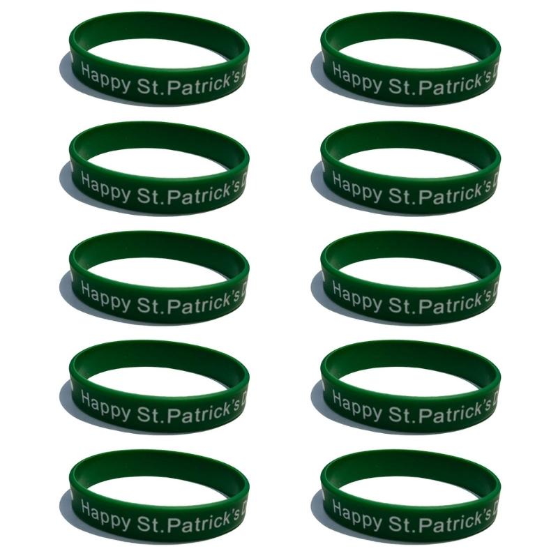 10pcs Saint Patrick S Day Silicone Bracelet Home Bedroom Room Decoration