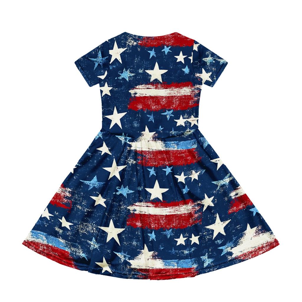 Girl Summer Dress  Solid Color & Print Sleeveless Dress With Pocket Casual Dress Shorts Sleeve Party Dress