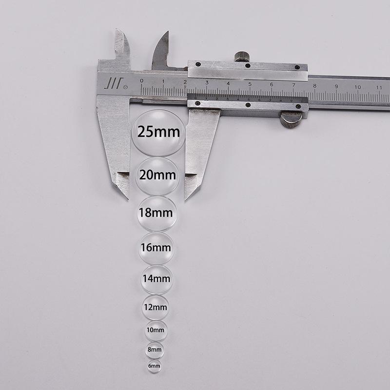 

Crystal Concave-Convex Glass Patch for DIY Jewelry - Round, White, Flat-Back 25mm [10pcs/pack] прозорий