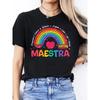 Women's Spanish Alphabet - Print T-Shirt - Spanish Language Learning, Casual Short Sleeve Round Neck Blouse