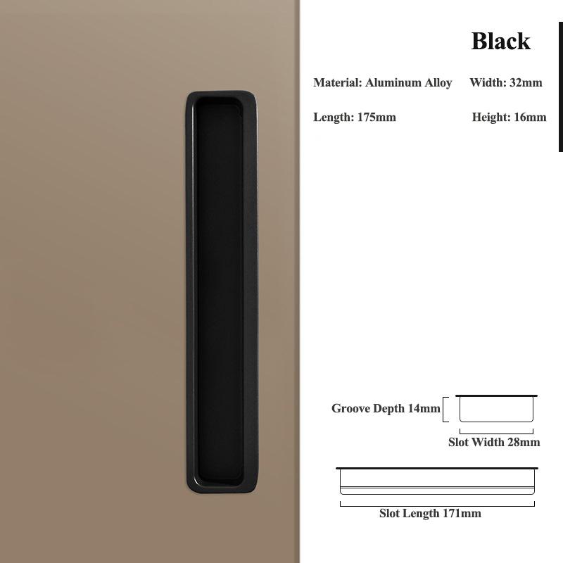 Modern Minimalist Embedded Grooved Sliding Door Handle Concealed Extended Cabinet Handle Wardrobe Closet Furniture Drawer Pulls
