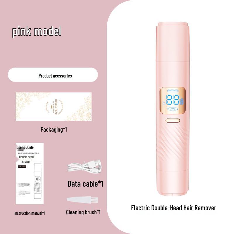 

Dual-Head Rechargeable Epilator: Multi-functional Full Body & Armpit Hair Remover розовый