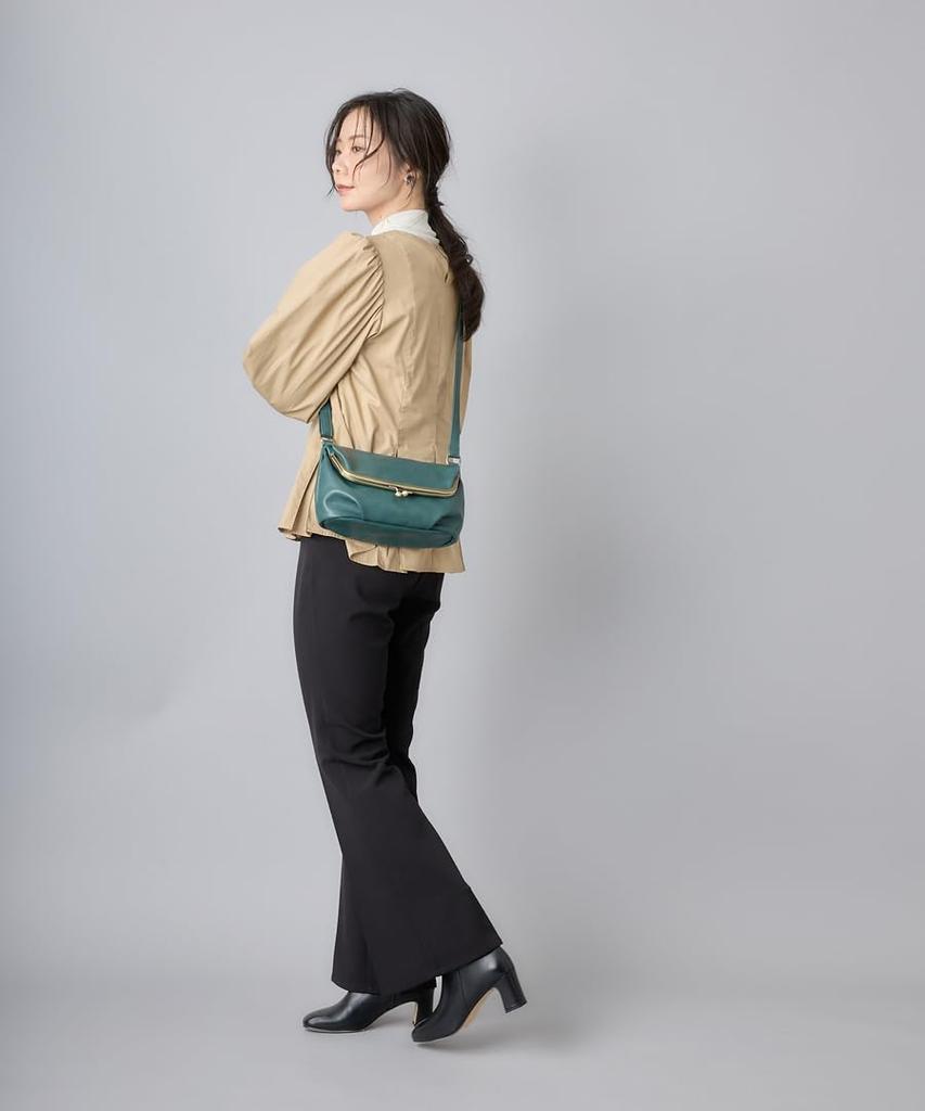 Shoulder Bag with Snap Closure for Black [Legat Largo] LG-V0121 Women,