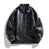 Men's Trendy Streetwear Casual Plus Size Leather Jacket with Lapel for Spring and Autumn