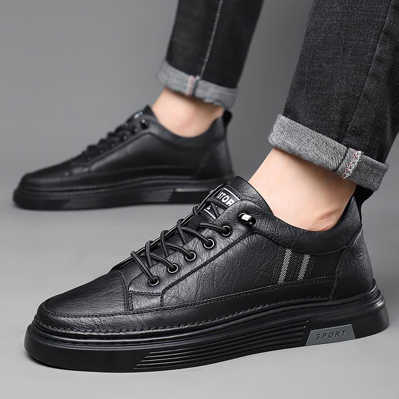 Scarpe casual da uomo di lusso in vera pelle, scarpe eleganti da ufficio stringate di alta qualità, sneakers da uomo per la corsa all'aperto