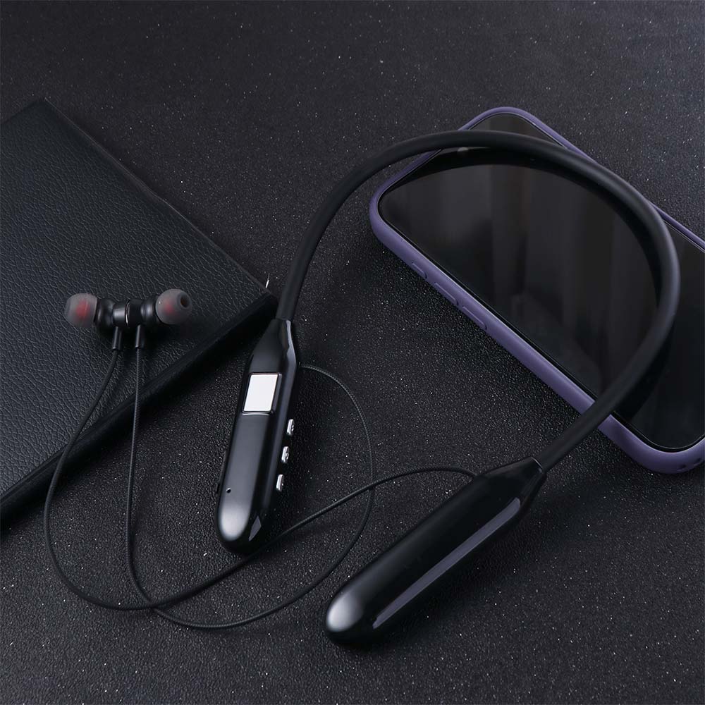 Neck Mounted Neckband Headphones Digital Display Magnetic Suction Wireless Bluetooth Earphones Bluetooth with Mic
