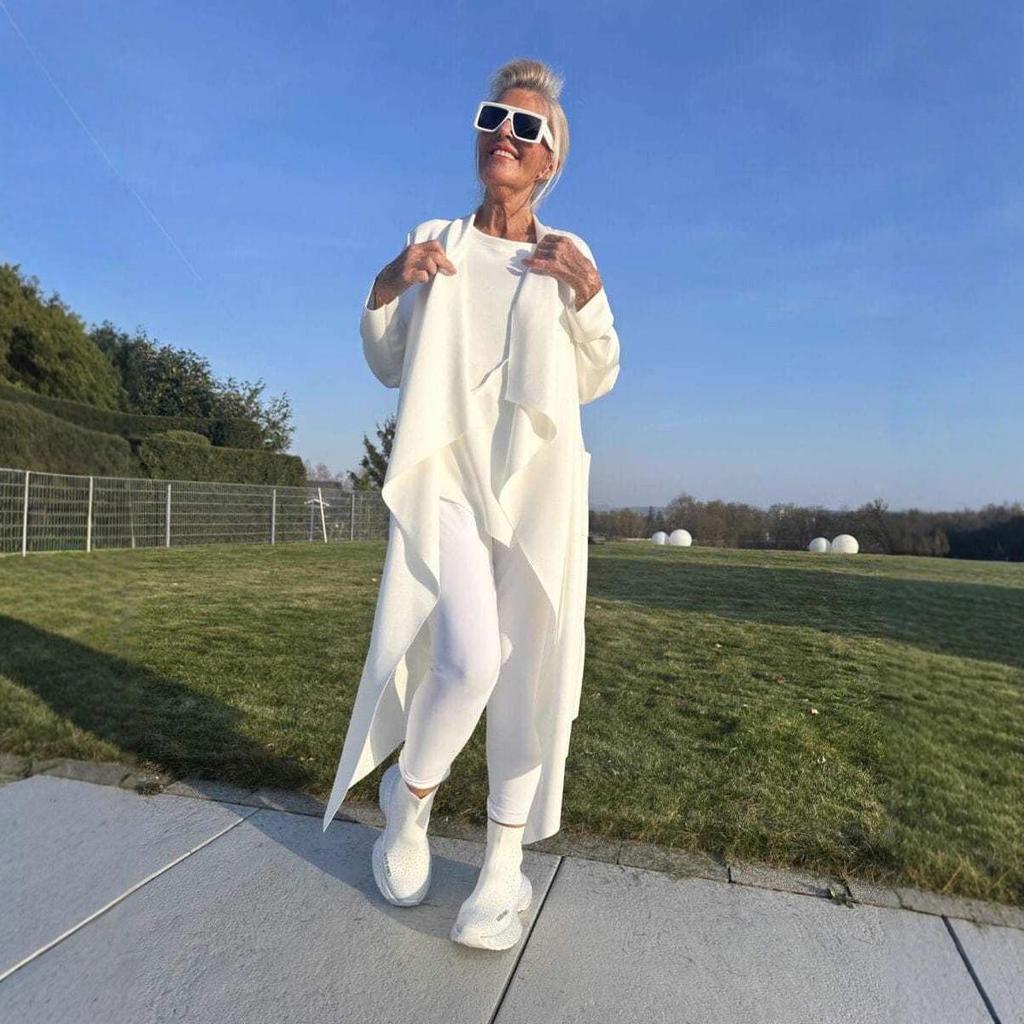 New Fashion Solid Color Irregular Long Trench Coat