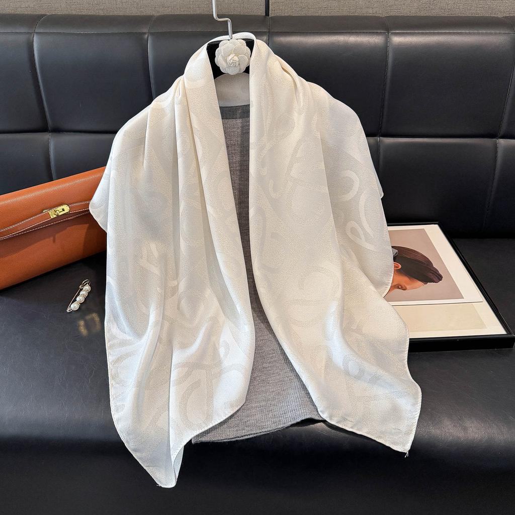 Spring Tencel Cotton Silk Scarf Fashion Classic Big Brand Style Square Scarf Shawl Women High-End Scarf Women