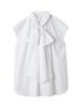 Mira Owen Sleeveless Bowtie White Women's Multi-Way Blouse, 09WFB252064,