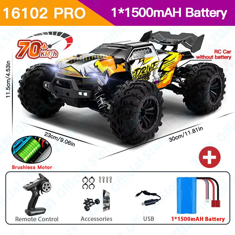 AAYB1 ZWN 1:16 70KM/H Or 50KM/H 4WD RC Car With LED Remote Control Cars High Speed Drift Monster Truck for Kids vs Wltoys 144001 Toys
