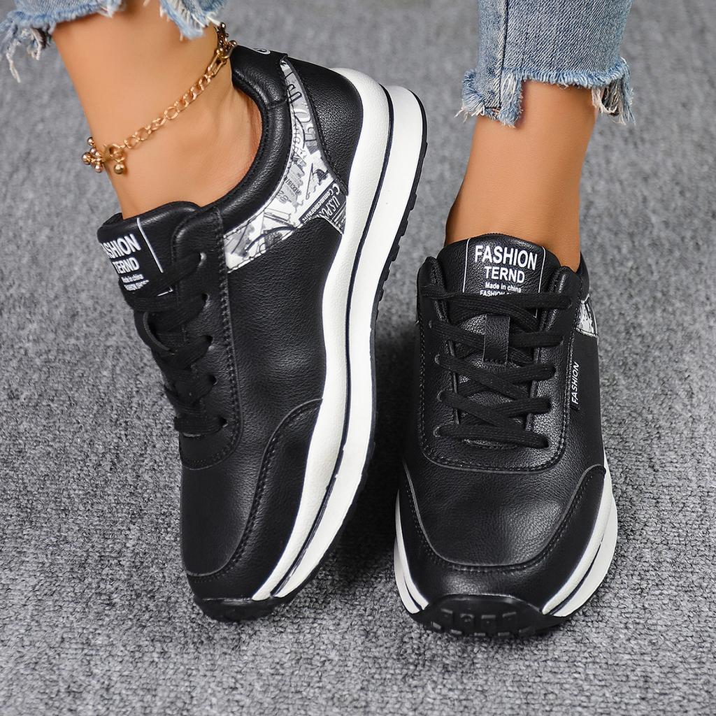Fashion Women's Casual Sports Shoes Fashion Lace-up Side Zipper Platform Sneakers Woman Lightweight Non Slip Vulcanized Shoes Plus Size