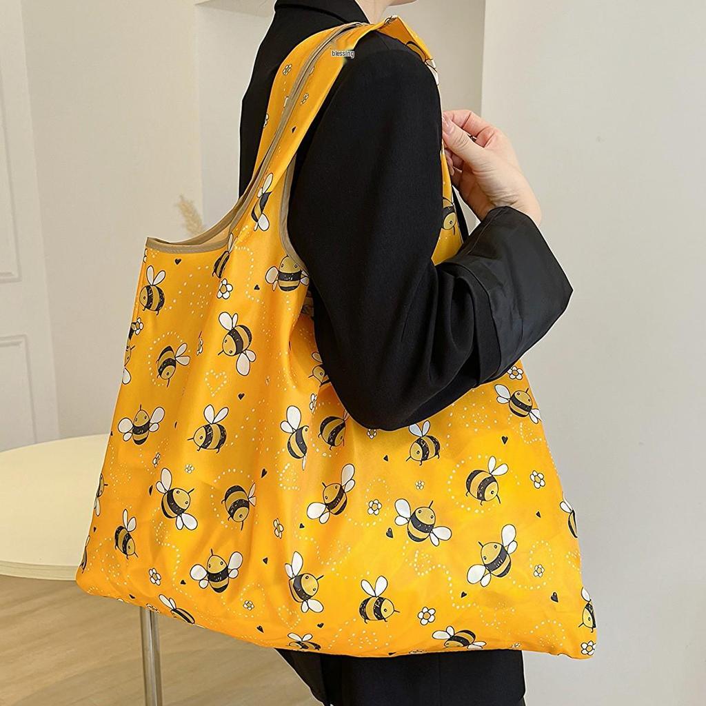 Eco-Friendly Foldable Single Shoulder Grocery Bag for Women, Large Capacity