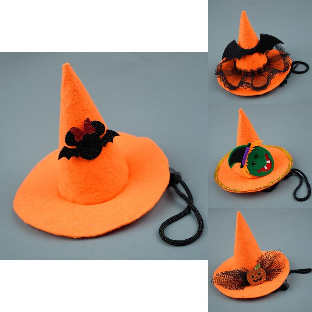 Halloweenský klobouk čarodějnice pro mazlíčky s kreativním designem pro psy a kočky Sváteční kostým Dekorace