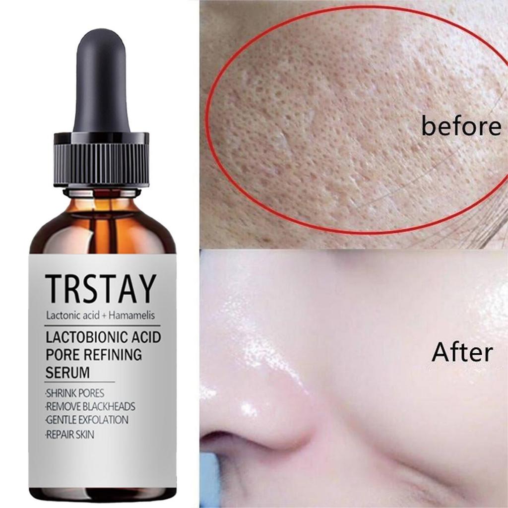 Lactobionic Acid Shrink Pores Serum Moisturizing Facial Essence Liquid Purify Pore Treatment Beauty Skin Care  Whitening Cream
