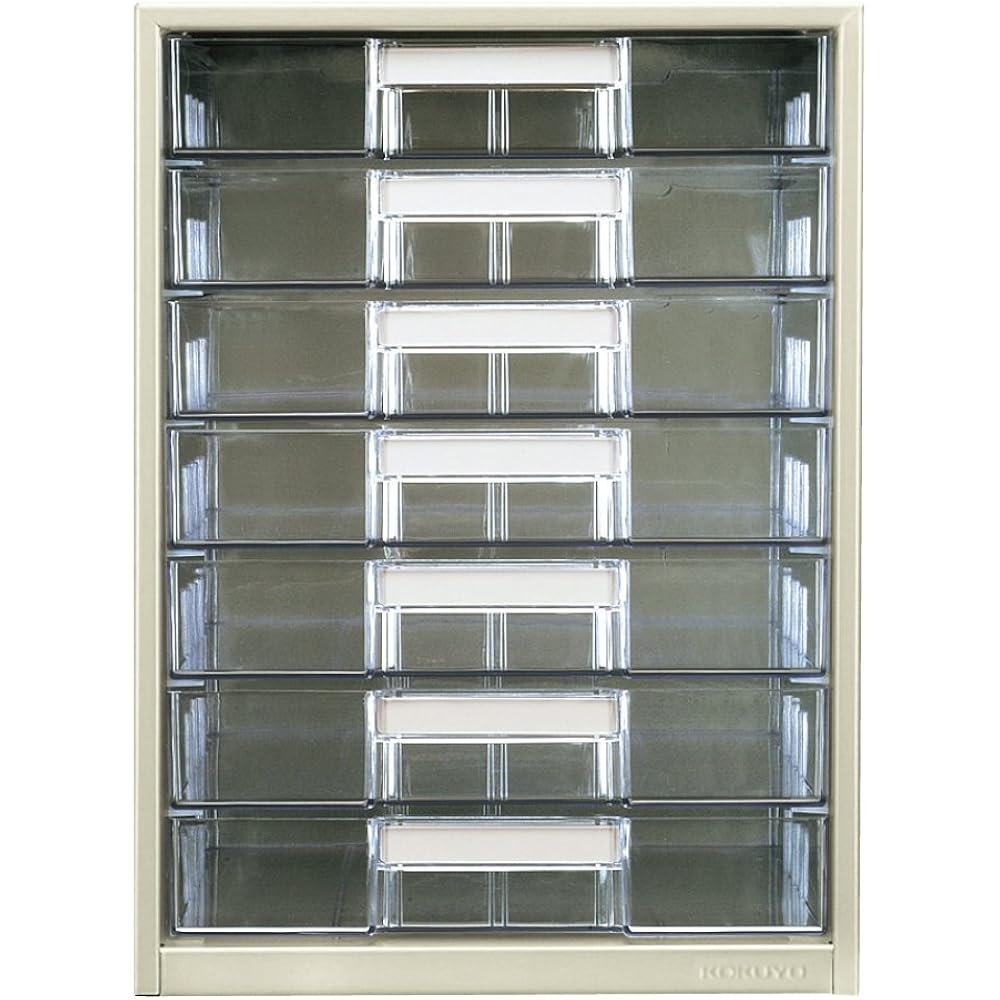 Kokuyo LC-G7M Letter Case, Clear Drawers, A4, 7 Tiers