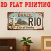 D Flatpc Vintage Rio De Janeiro Brazil Metal Tin Sign Christ the Redeemer  Copacabana Beach Wall ArtPortuguese BRPT Text