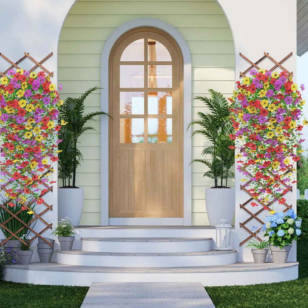 Garden Decoration Accessories Artificial Hanging Flower Faux Silk Orchid Colorful Flowers Outside Garden Porch Decorative