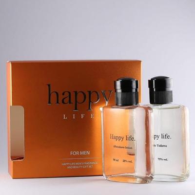 Men's Toilet Set Lotion Aftershave, Toilet Water Happy Life Men's Fragrance and Beauty Gift Set