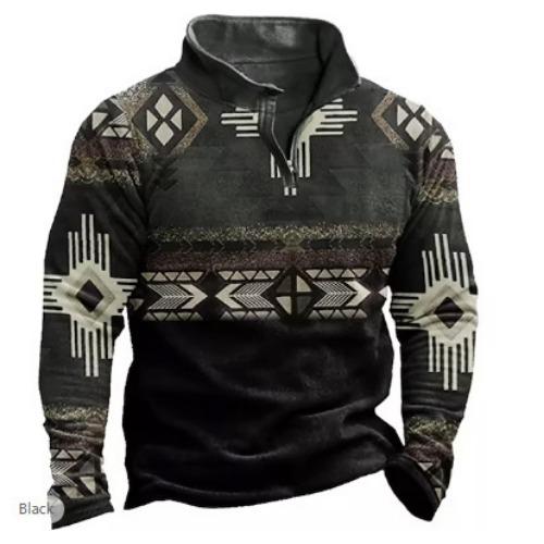Fashion Men's Sweatshirt 3d Printed Half Zip Men's Polo Shirt