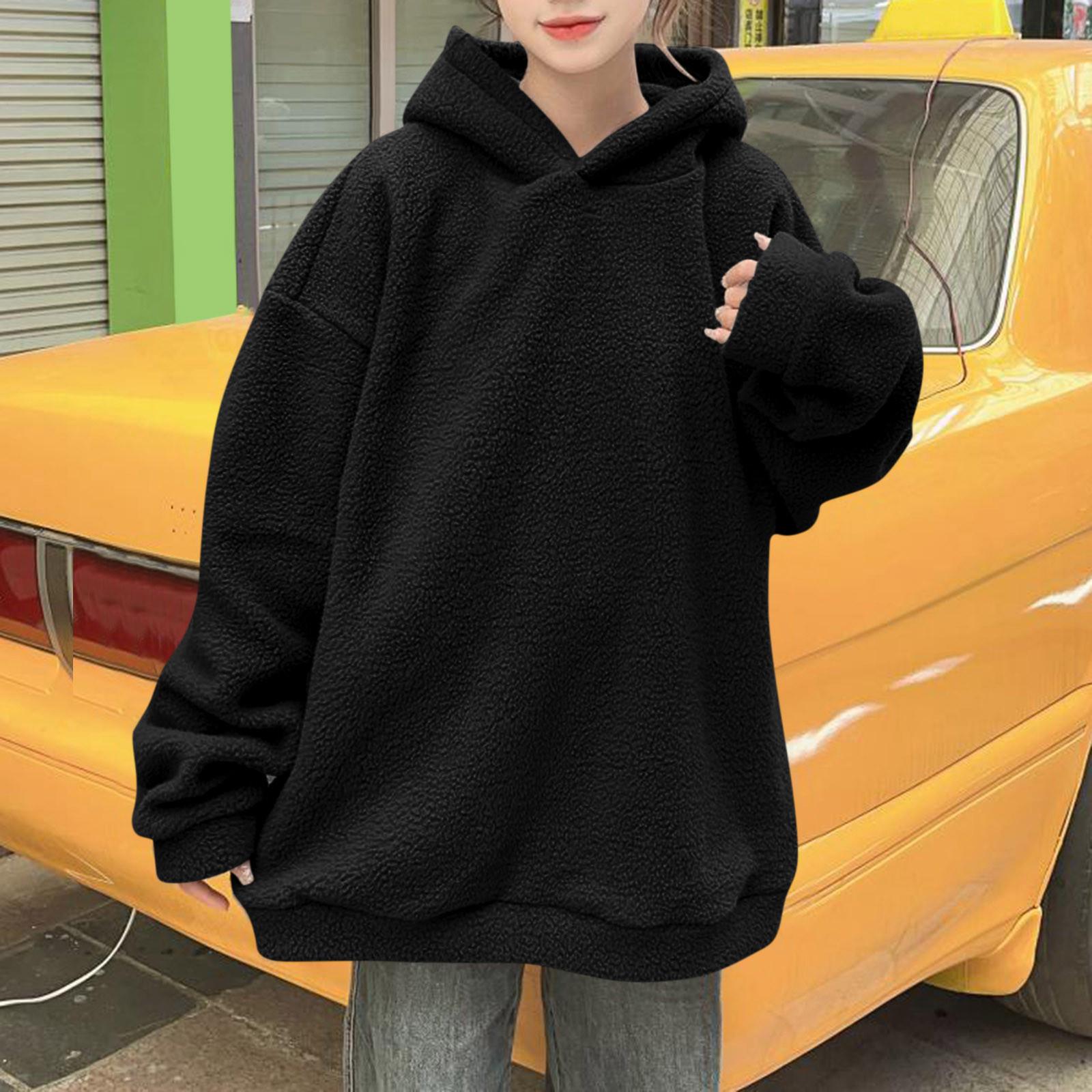 Женская повседневная модная однотонная толстовка с длинными рукавами и капюшоном M красный — фото 7