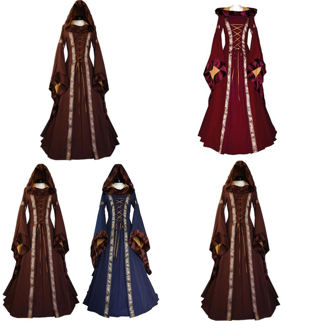 Elegant Vintage Masquerade Party Dress Women's Gothic Medieval Costume