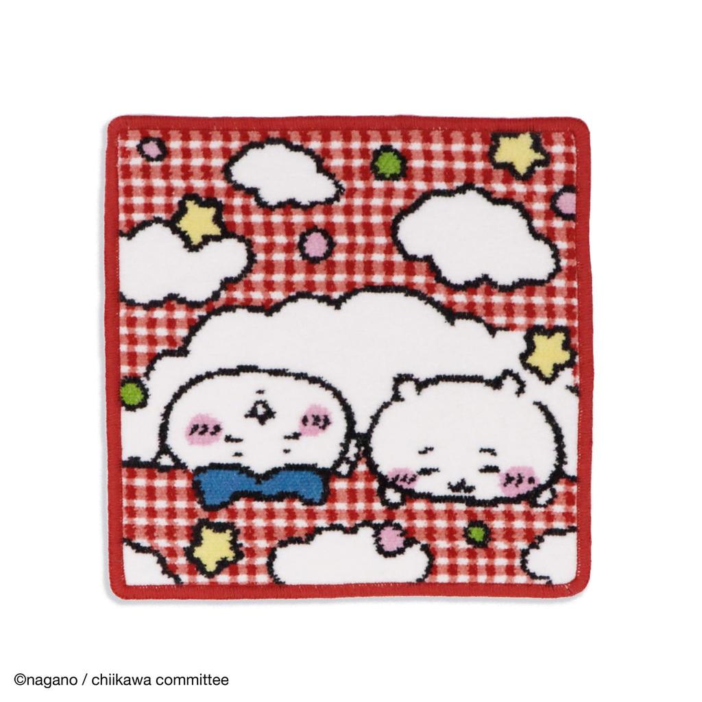 Chiikawa Goron Towel Chenille Comes in a Cute 25 x 25 cm Handkerchief, Red, Weave, Package, 41-5060250, Approx.