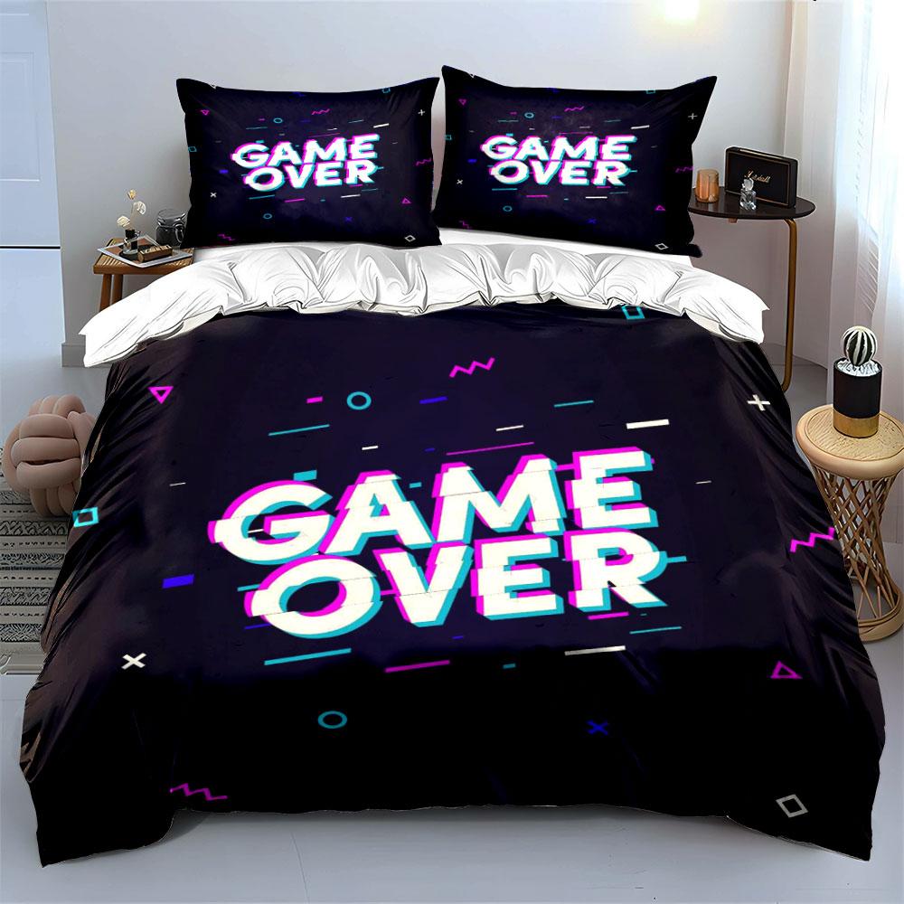 Gaming Room Decor Three-Piece Multiple Sizes Kid'S And Adults' Bedroom Exquisite 3Pc Bedding Set, Gift