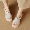 2025 Damen Sommer Französische Weiches Leder Peeptoe Sandalen mit Überkreuzriemchen und Dicken Sohlen