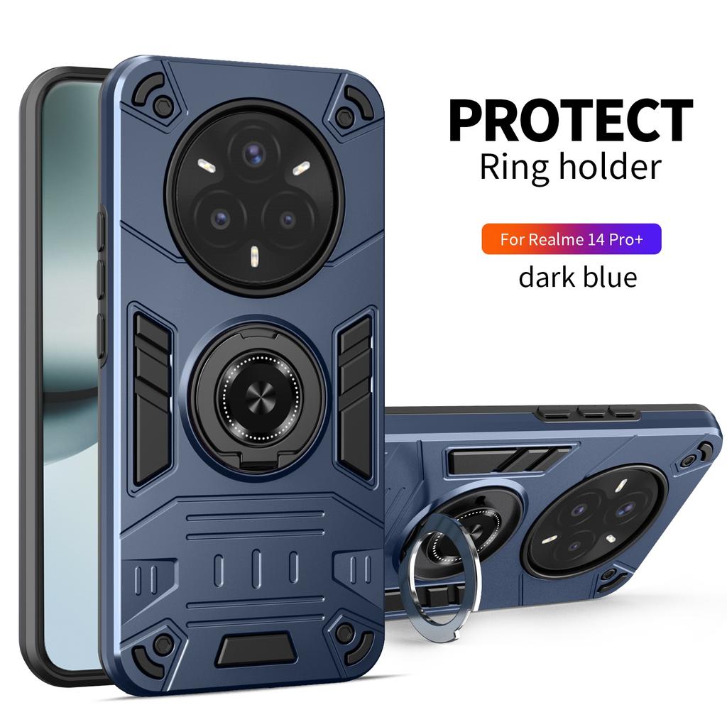 Case For OPPO Realme 14 Pro /Plus + 14 14X Armor Shockproof Ring Stand Holder Shell Coque Fundas